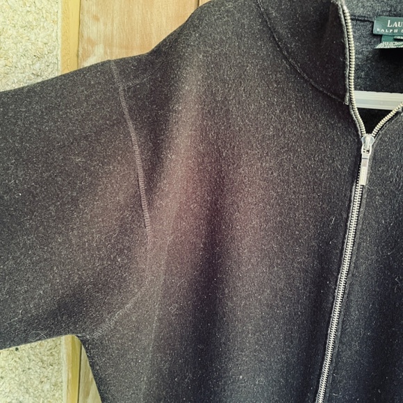 LAUREN Ralph Lauren Black/Gray Worsted Wool Blend Zip Up Jacket Size 2X - Picture 4 of 11